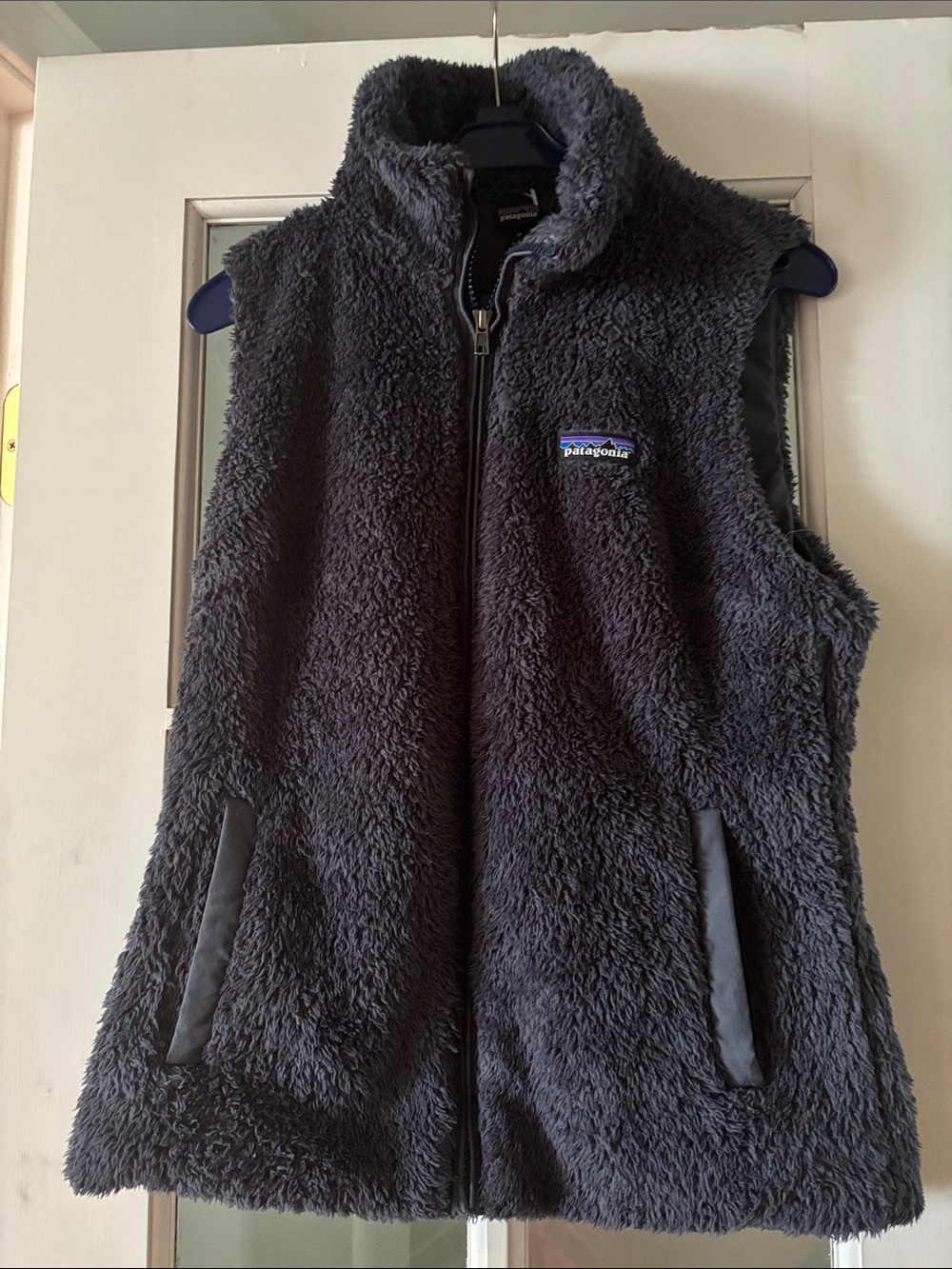 Patagonia Sherpa Fleece Lined Zip Up Vest Blue Sz M